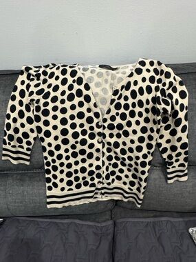 The Limited  Dot Button-Front Women's Cardigan - Black & Cream NWOT medium